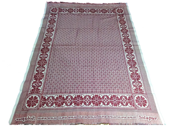 Solapuri Chadar / Single Size Cotton Blanket, Daily use : Red