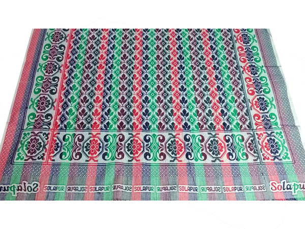 Solapuri Chadar / Single Size Cotton Blanket, Daily use : Multi Mix