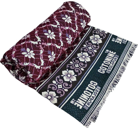 Cotonine, Cotton Single Size Solapur Chaddar Daily use Blanket, Brown Pack of 1