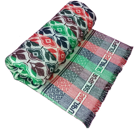 Solapuri Chadar / Single Size Cotton Blanket, Daily use : Multi Mix
