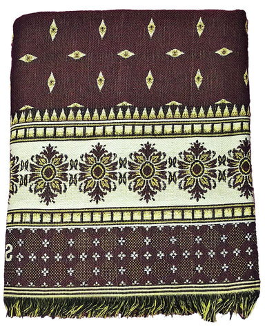 Solapuri Chadar / Single Size Cotton Blanket, Premium Quality : Brown Color