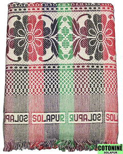 Solapuri Chadar / Single Size Cotton Blanket, Daily use : Multi Mix