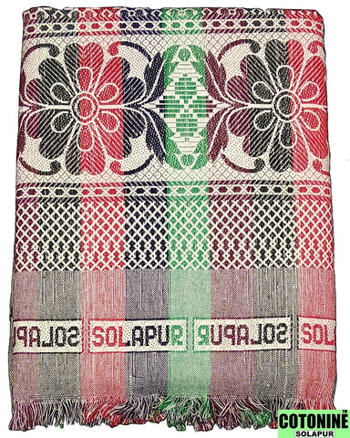 Solapuri Chadar / Single Size Cotton Blanket, Daily use : Multi Mix