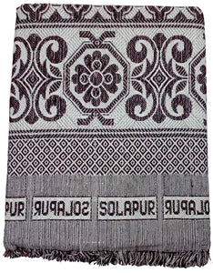 Solapuri Chadar / Single Size Cotton Blanket, Daily use : Brown