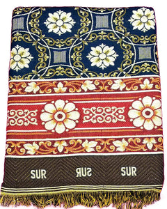 Solapuri Chadar / Double Size Cotton Blanket : Blue Color.