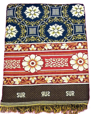 Solapuri Chadar / Double Size Cotton Blanket : Blue Color.