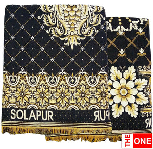 Solapuri Chadar / Single Size Cotton Blanket, Premium Quality : Blackenbrown Color