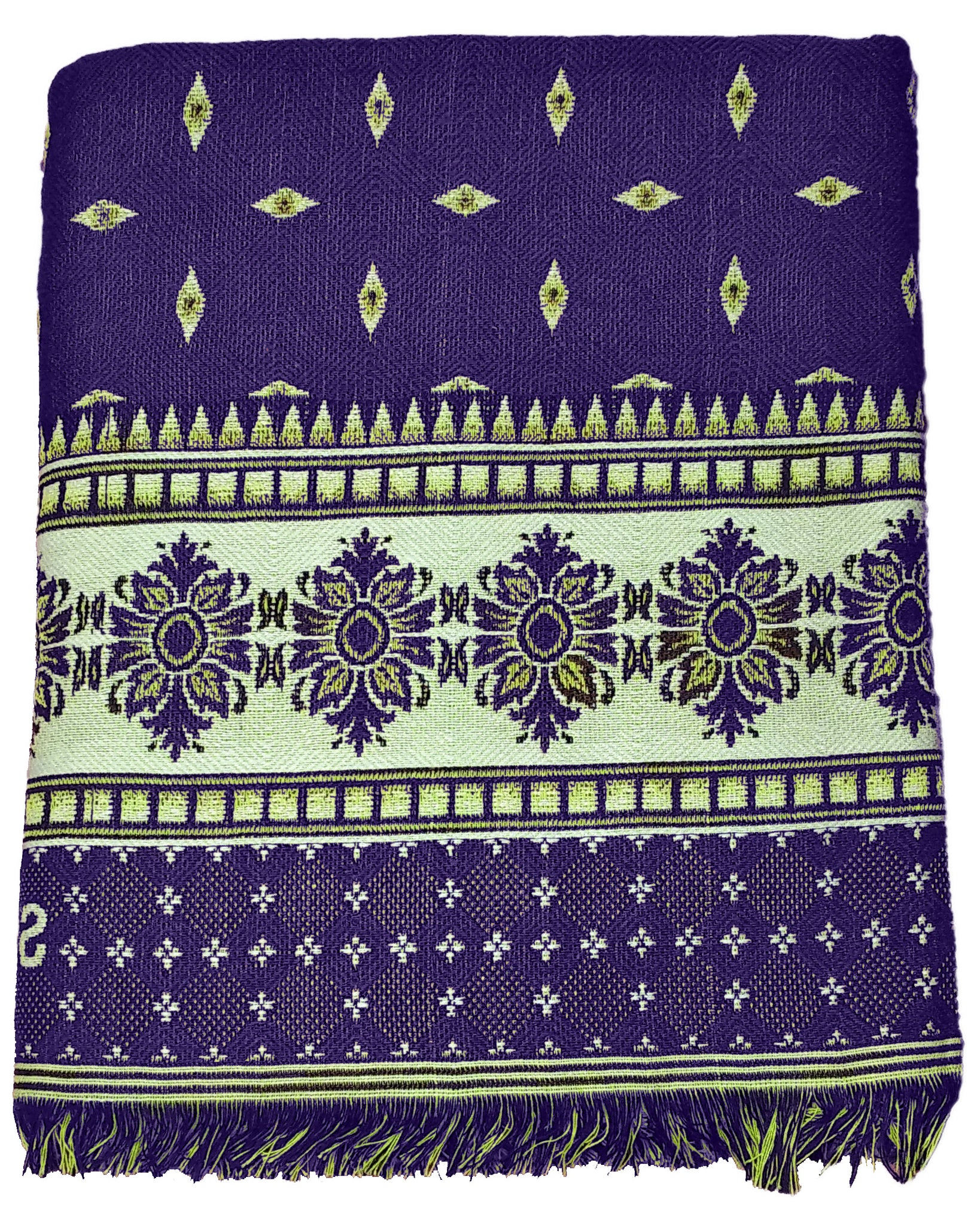 Solapuri Chadar / Single Size Cotton Blanket, Premium Quality : Purple Color